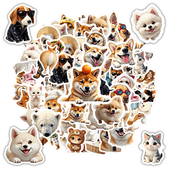 Adorable Animal Stickers Funny Kids Stickers Cute PVC Stickers for Laptop Suitcase