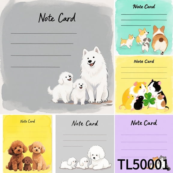 Adorable Animal - Themed Note Cards for All Occasions (3.543.54 Inches),100-Pack with105 Various Emoticon Stickers,Whimsical Fry Adventures on Every Page