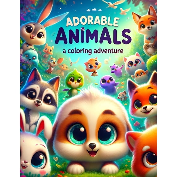 Adorable Animals: A Coloring Adventure (Paperback)
