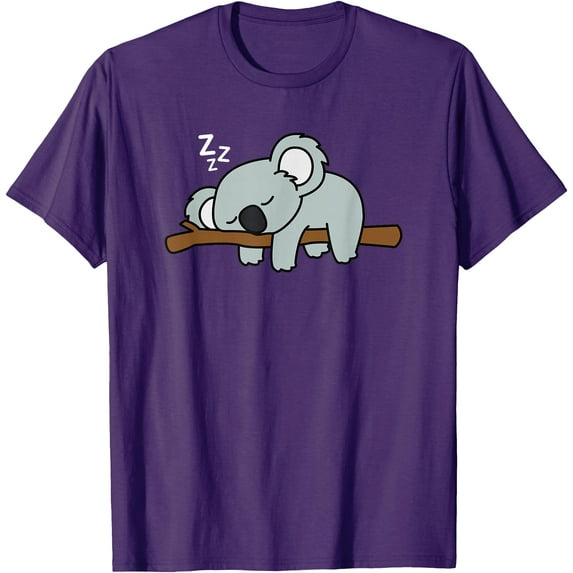 Adorable Australian Animal Tired Sleeping Cute Koala Bear Softstyle Unisex T-Shirt,Purple Color,Size YS