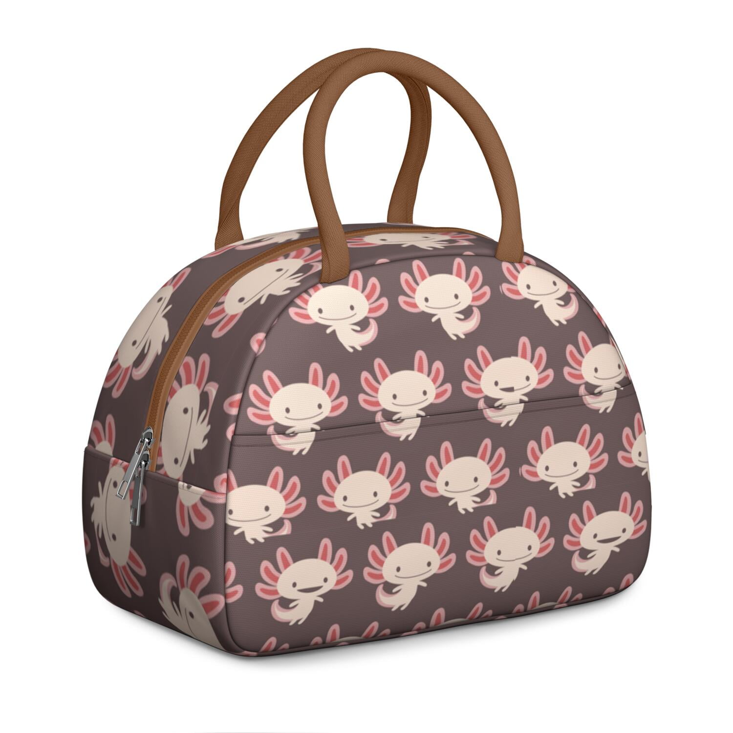 Adorable Axolotl Lunch Box - Funny Smiling Amphibian Pattern, Leakproof Insulated Cooler for Kawaii Collectors & Fantasy Enthusiasts (Whimsical Creature Art)