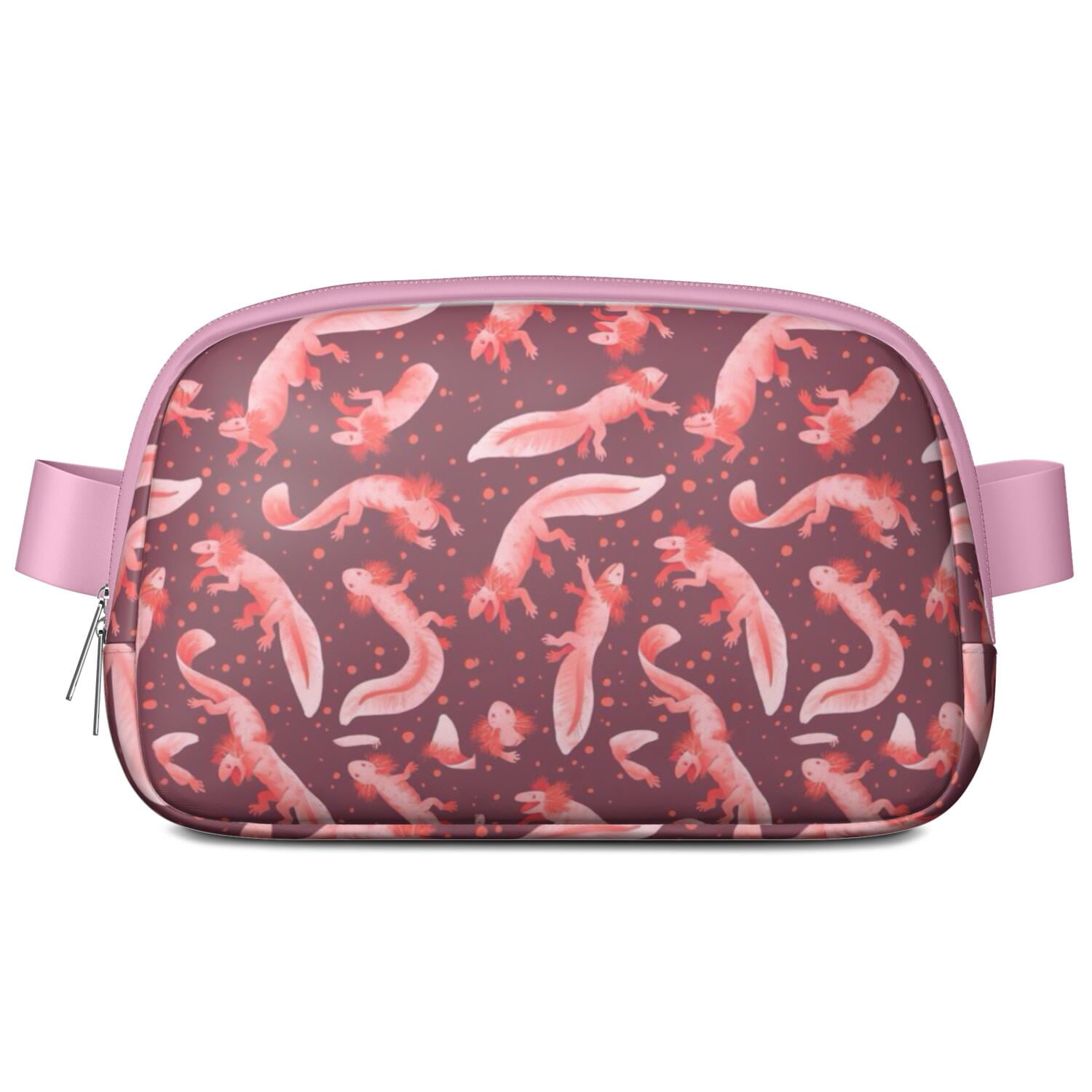 Adorable Axolotl Waist Bag – Cute & Colorful Mythical Creature Fanny Pack for Women with Kawaii Cartoon Print, Great Gift for Fantasy Fans