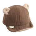 thumbnail image 1 of Adorable Baby Bear Hat Soft Corduroy Caps for Infants Aged 6-18 Months Perfect for Sensitive Skin, 1 of 8