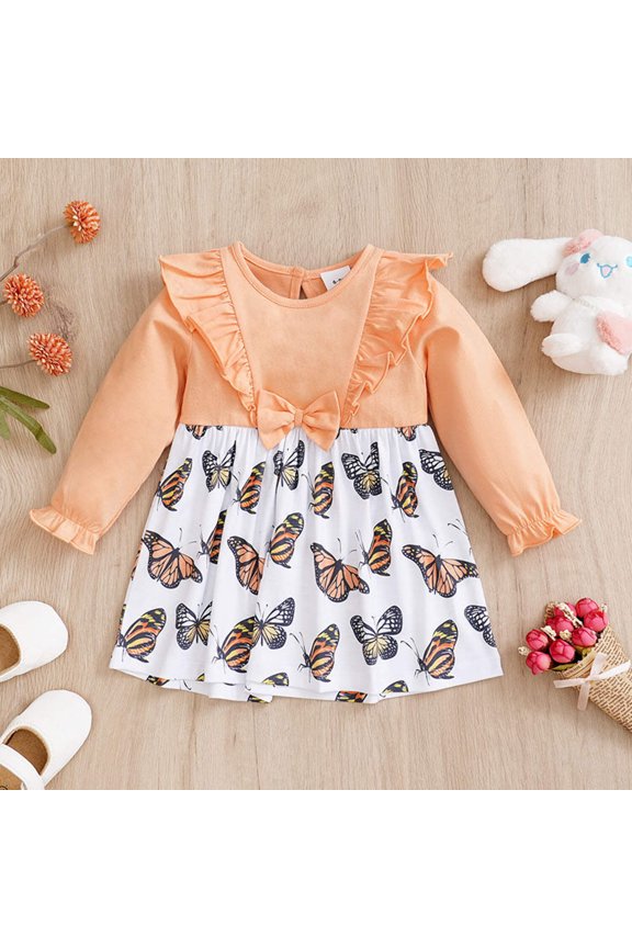 Baby Butterfly Dress Long Sleeve | Hushies Boutique