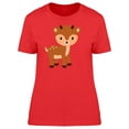 thumbnail image 1 of Adorable Baby Deer Cartoon T-Shirt Women -Image by Shutterstock, Female Small, 1 of 2