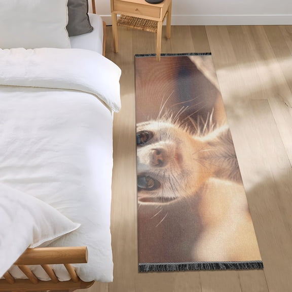Adorable Baby Meerkat Runner Area Rug 2x6 Soft Non-Slip Washable Bedside Carpet for Hallway Bedroom Living Room Home Decor
