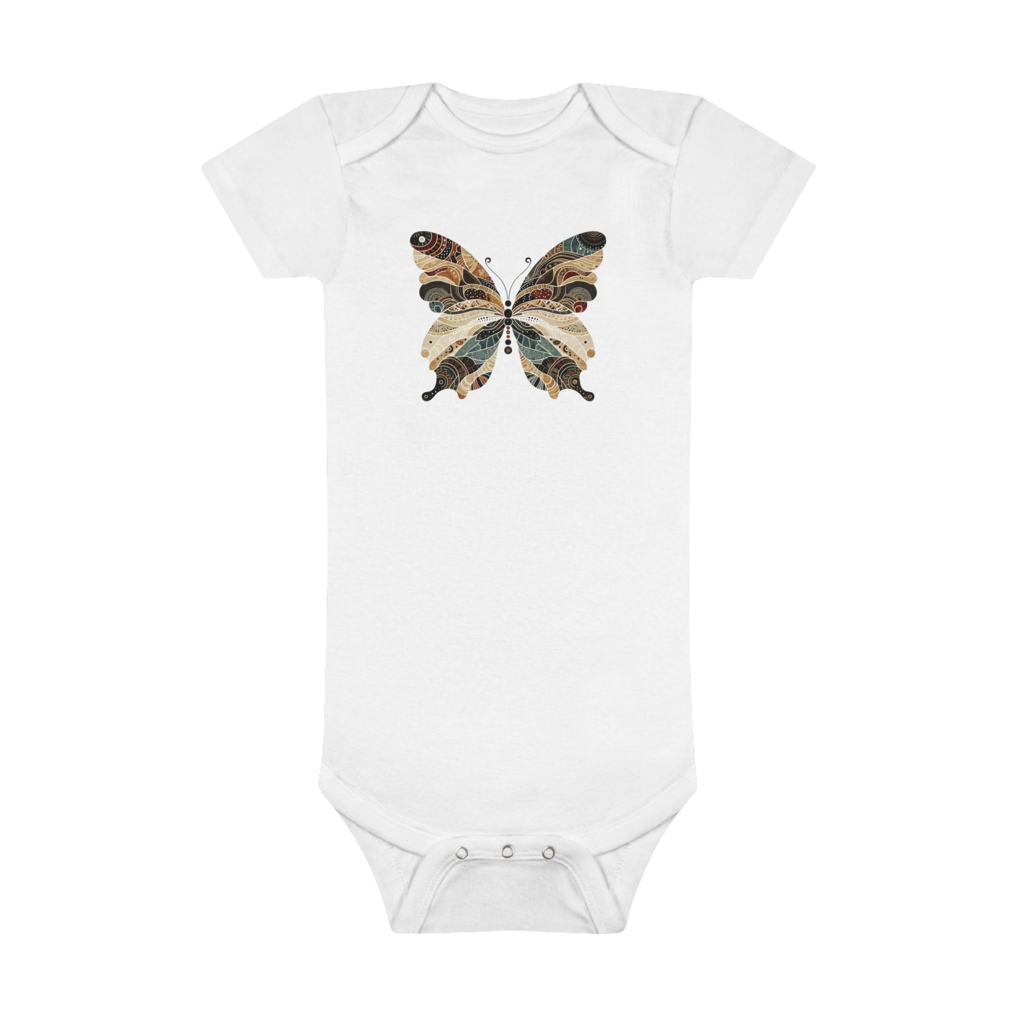 Adorable Baby Onesie® with Boho Butterfly Print - Custom Color Options