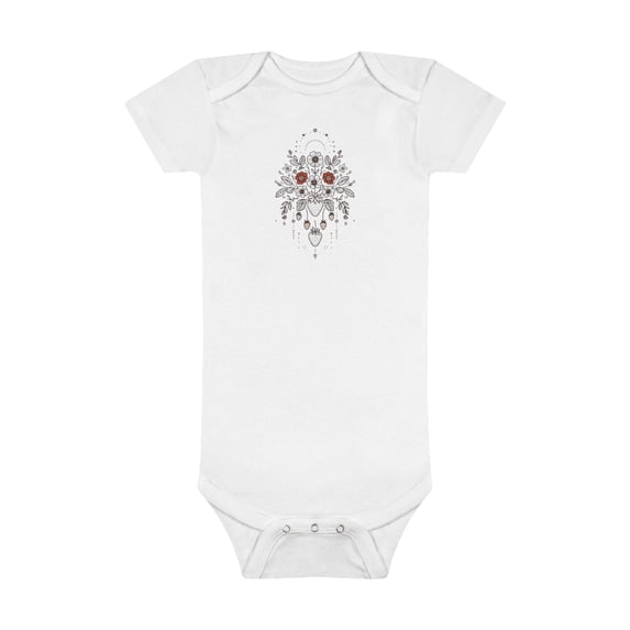 Adorable Baby Onesie® with Strawberry Floral Design - 3 Color Options