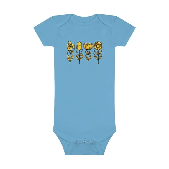 Adorable Baby Onesie® with Yellow Boho Flowers - 4 Color Options