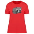 thumbnail image 1 of Adorable Baby Raccoon Cartoon T-Shirt Women -Image by Shutterstock, Female Small, 1 of 2