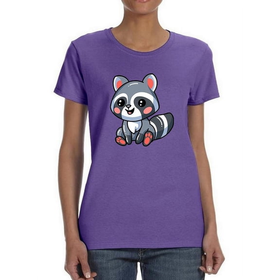 Adorable Baby Raccoon Shaped T-Shirt Women -Image by Shutterstock, Female XX-Large
