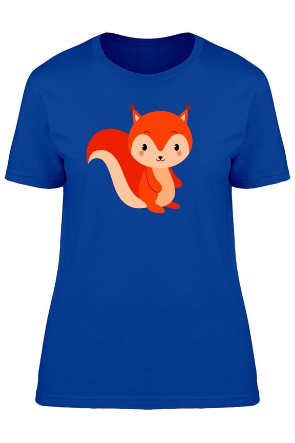 Adorable Baby Squirrel Cartoon T-Shirt Women -Image by Shutterstock, Female Small