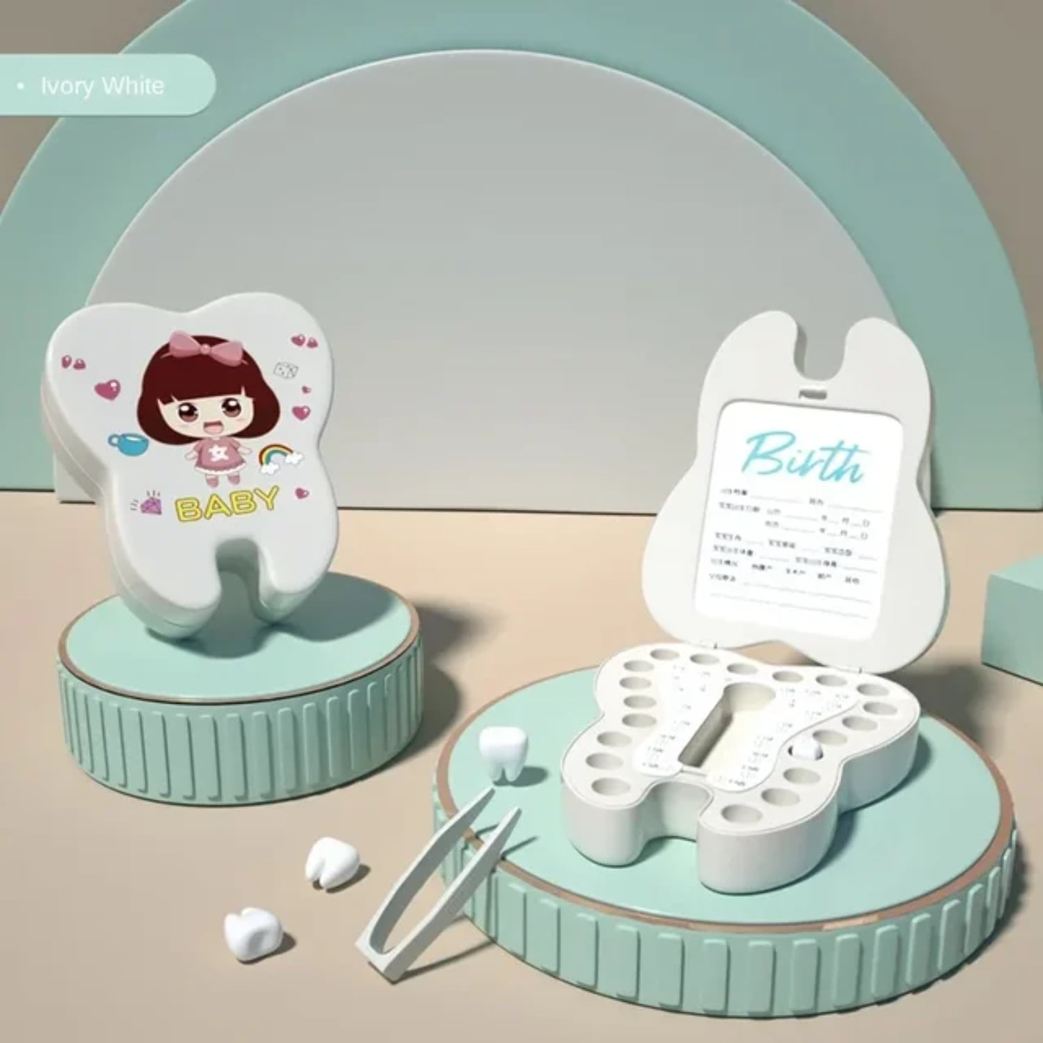 Adorable Baby Tooth Organizer Box for Milk Teeth Collection with