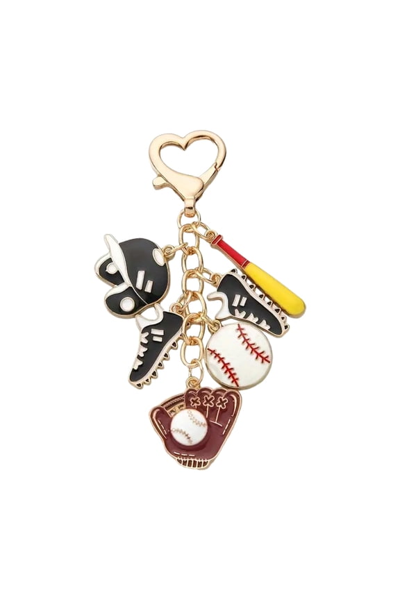 Adorable Baseball Keychain Charm Pendant with Round Tail Buckles Portable Special Gifts for Kids Teens and Adults