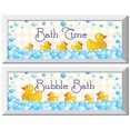 thumbnail image 1 of Adorable Bath Time and Bubble Bath Rubber Ducky Set, Two 18X6 White Framed Prints, 1 of 1