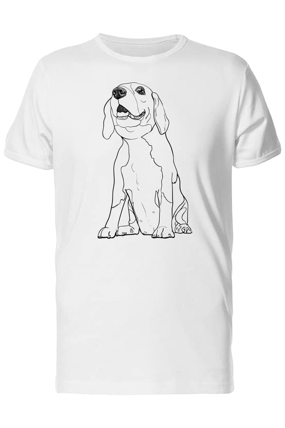 Adorable Beagle, Dog Sketch T-Shirt Men -Image by Shutterstock, Male Medium