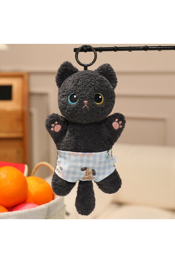 Adorable Bean Bag Kitten Plush Doll, 7.87 Inch Soft Cat Stuffed Animal Toy Pendant for Tote Bags and Backpacks, Cute Multi-Color Kitty Keychain Accessories E