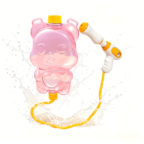 Adorable Bear Backpack Water Gun - High-Capacity Outdoor Toy for Unlimited Summer Splash Fun Pink