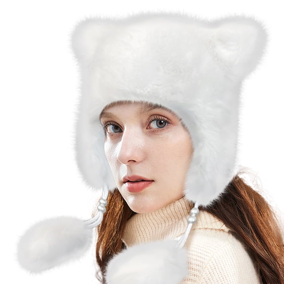 Adorable Bear Ear Furry Winter Hat, Warm and Stylish, Perfect for Cold Weather, Perfect for Autumn and Winter, Stylish Winter Accessory, Comfortable Fit