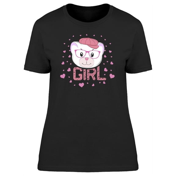 Adorable Bear Girl Cartoon T-Shirt Women -Image by Shutterstock, Female x-Large
