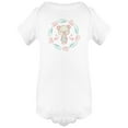 thumbnail image 1 of Adorable Bear On Floral Frame Bodysuit Infant -Image by Shutterstock,  6 Months, 1 of 2