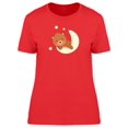 thumbnail image 1 of Adorable Bear On The Moon T-Shirt Women -Image by Shutterstock, Female x-Large, 1 of 2