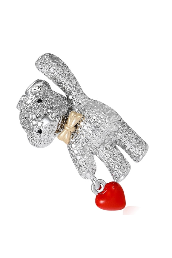 Adorable Bear Shaped Heart Brooch Fashionable Animal Shaped Rhinestones Pin Backpack Badge Accessories