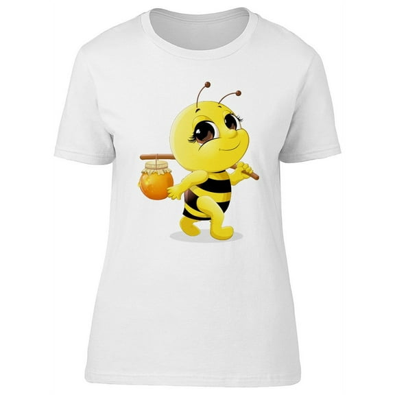 Adorable Bee Carrying Honey T-Shirt Women -Image by Shutterstock, Female Large