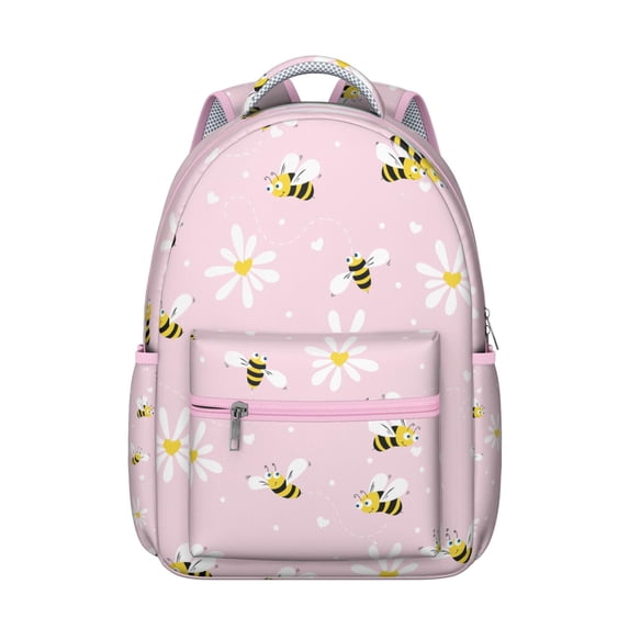 Adorable Bees Design Backpack for School - Large Capacity Waterproof College Bookbag with Padded Shoulder Straps, Laptop Compartment & Organizer for Students Teens Adults