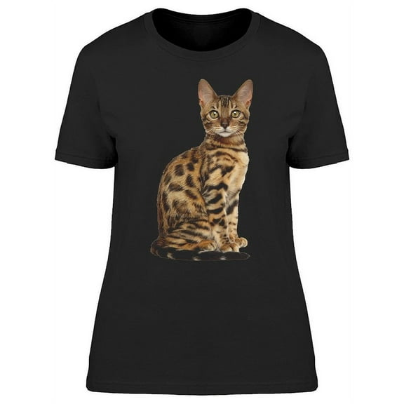 Adorable Bengal Kitten Sitting  T-Shirt Women -Image by Shutterstock, Female Small
