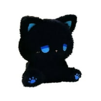Adorable Black Plush Cat Toy Soft Stuffed Animal with Cute Design for Kids & Adults, Perfect Gift for Cat Lovers, 6 Inches