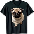 thumbnail image 1 of Adorable Black T-Shirt with Cute Pug Graphic for Dog Lovers, 1 of 5