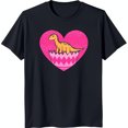 Adorable Black TShirt with Pink Heart Graphic & Cute on Cupcake