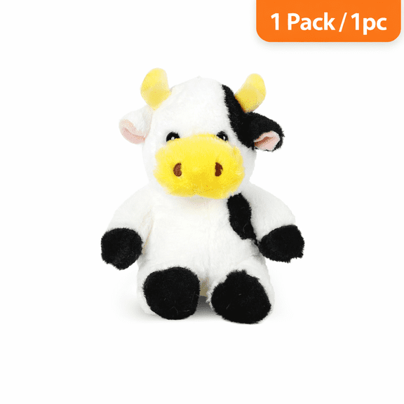 Adorable Black White Cow Plush Doll, 6.7x7.8in Feather PP Cotton, Soft Cuddly Toy, Perfect for Cow Themed Parties & Kids Gifts (1 Pack)