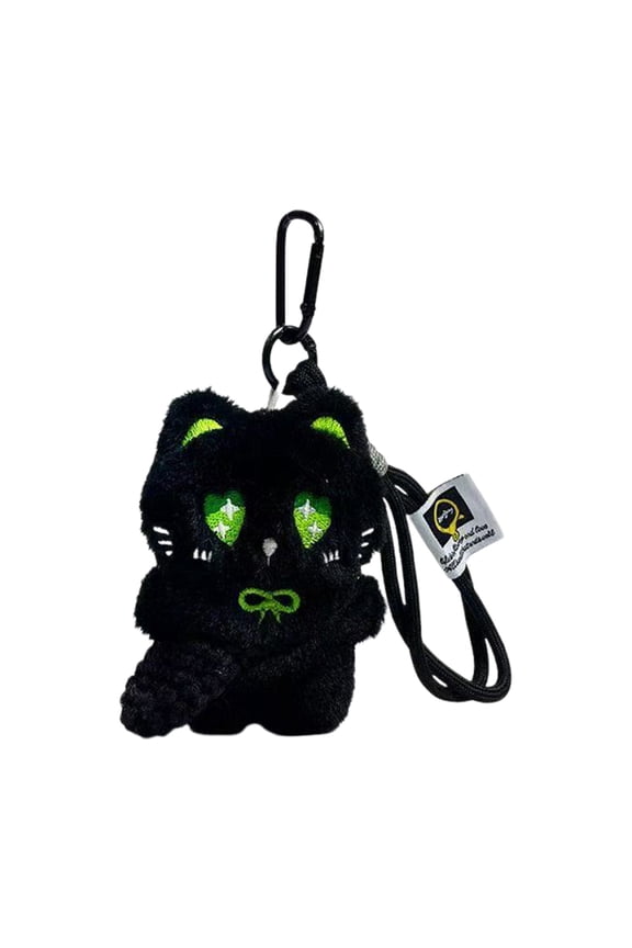 Adorable Black Zodiac Toy Soft Textured Design Lovable Keychain Charm For Phone Purse
