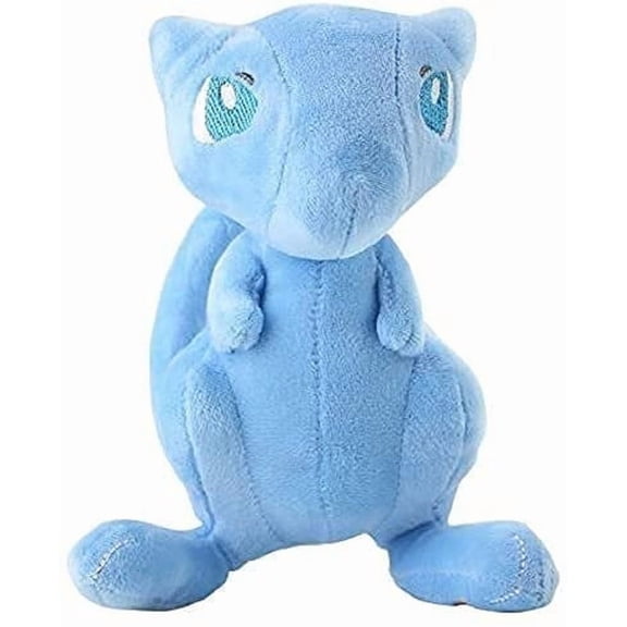 Adorable Blue Fantasy Creature Plush Toy - Big Expressive Eyes, Soft Plush Material, Cute Sitting Pose with Tail