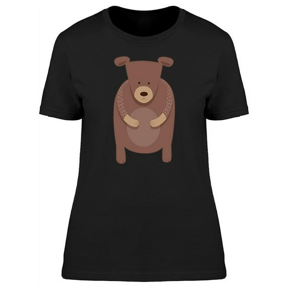 Adorable Boho Bear Cartoon T-Shirt Women -Image by Shutterstock, Female Large