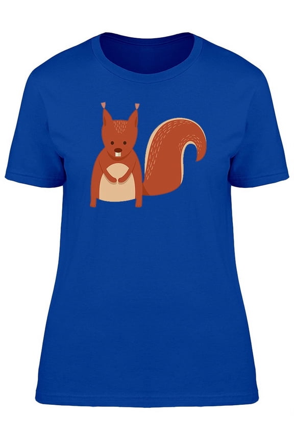 Adorable Boho Squirrel Cartoon T-Shirt Women -Image by Shutterstock, Female Medium