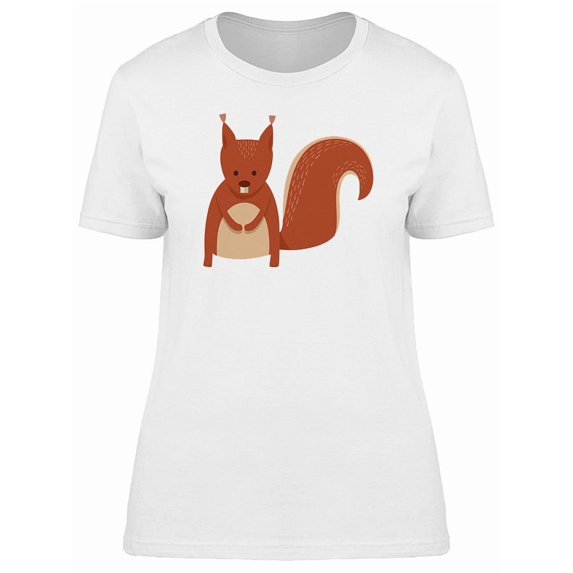 Adorable Boho Squirrel Cartoon Tee Women's -Image by Shutterstock