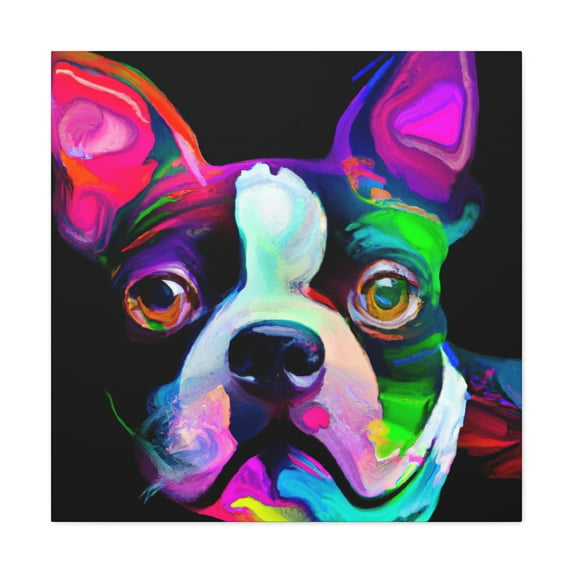 Adorable Boston Terrier - Canvas