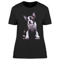 thumbnail image 1 of Adorable Boston Terrier In Dark  T-Shirt Women -Image by Shutterstock, Female XX-Large, 1 of 2