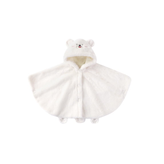 Adorable Boys Hooded Cape Winter Cloak Thickened Like Poncho Outerwear With Cute Bear Design Toddler Child Clothes
