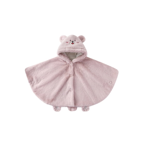 Adorable Boys Hooded Cape Winter Cloak Thickened Like Poncho Outerwear With Cute Bear Design Toddler Child Clothes