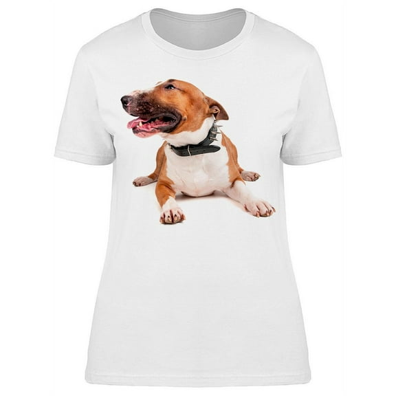 Adorable Bull Terrier Laid Down T-Shirt Women -Image by Shutterstock, Female 3X-Large