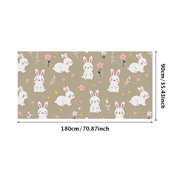 Adorable Bunny Themed Background Banner with Flower Elements Party Decorations Backdrop for Kids Party Baby Shower Spring Events Photography Props