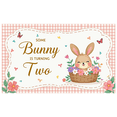 thumbnail image 1 of Adorable Bunny Themed Banner for 2nd Birthday, with Colorful Flowers Butterflies Background, Party Decorations, Birthday Party Supplies, Photography Props, Backdrop for Kids Birthday Celebrations, 1 of 6