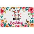 thumbnail image 1 of Adorable Bunny Themed Happy Birthday Banner with Floral Butterfly Decors Party Backdrop Photography Props Birthday Party Decorations Background, 1 of 7