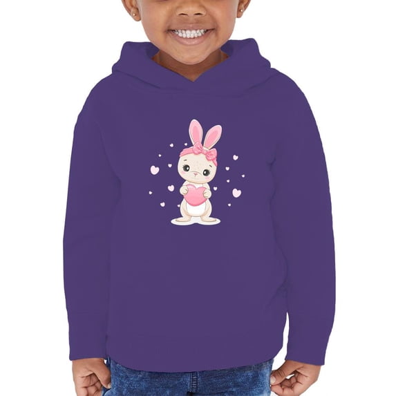 Adorable Bunny W Hearts Hoodie Toddler -Image by Shutterstock, 5 Toddler