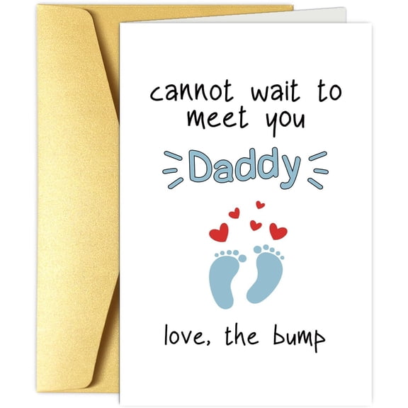 Adorable "Cannot Wait to Meet You Daddy" Greeting Card - Perfect for Expecting Fathers - Blank Inside with Envelope