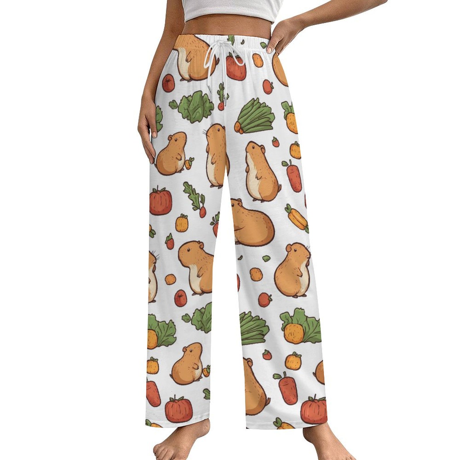 Adorable Capybara Women's Drawstring Pajama Pants Casual Lounge Pants